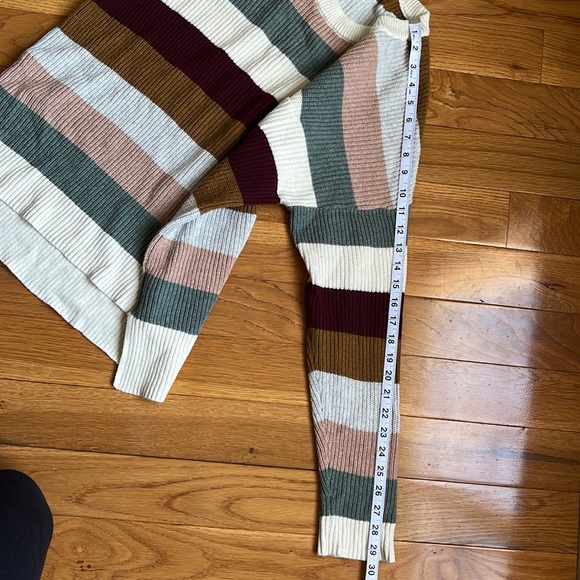EUC Madewell Thompson Cream Multicolor Striped Sweater Size L - Picture 9 of 12